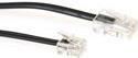 Actual product image Black 1 meter flat telephone cable with RJ11 and RJ45 connectors. Rj45-rj11 cable black 1.00m