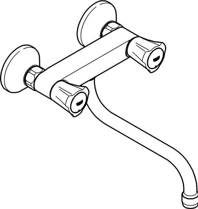 Image du produit Grohe Robinet de cuisine avec deux poignées GROHE Costa chrome brillant 31187001