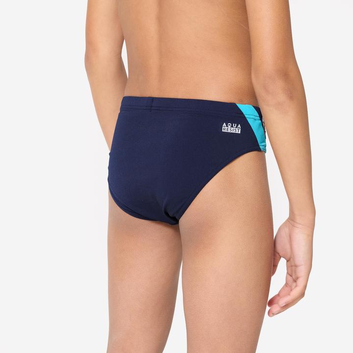 Produktbild Nabaiji Badehose Slip Jungen - 900 Yoke blau/orange (12, 13, 14)