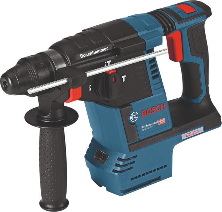 Produktbild Bosch Professional Bosch GBH 18V-26 Professional Akku Bohrhammer 18 V 2,6 J SDS plus Brushless + 4 tlg. Meissel Set + (Akkubetrieb)