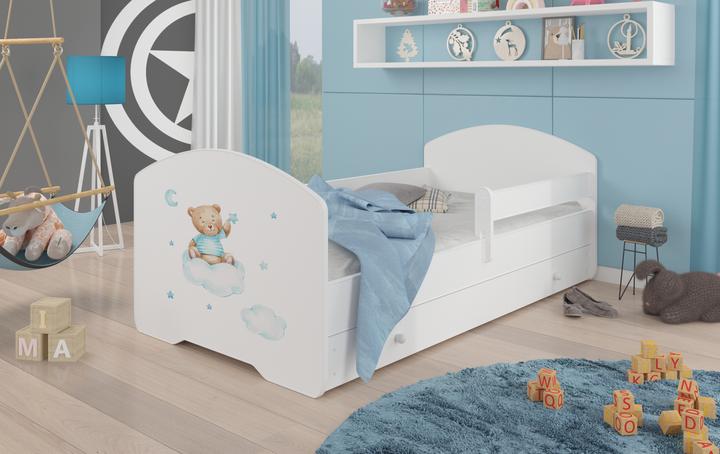 Image du produit ADRK Furniture Lit avec matelas, sommier et tiroir PEPE TEDDY BEAR AND CLOUD 140x70 (140 x 70 cm)