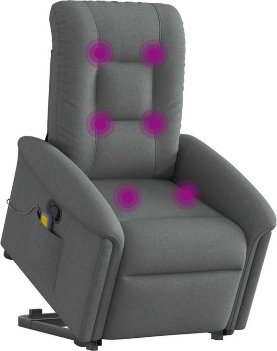 Actual product image VidaXL Massage chair with stand-up aid dark grey fabric