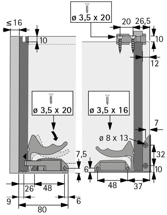 Actual product image Hettich QUADRO 30 V6 Silent System full-extension runners