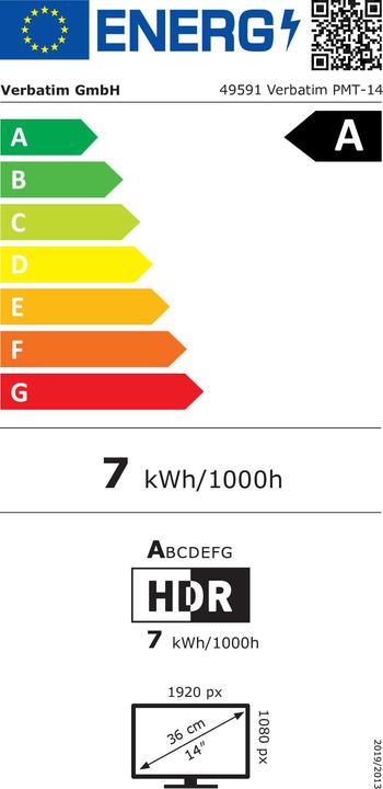 Energy Label Verbatim PMT-14 (1920 x 1080 pixels, 14")