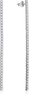 Produktbild Beneto Long silver earrings with zircons AGUV2672 - Length: 6 cm (L)