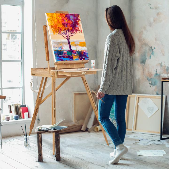 Actual product image Relaxdays Suitcase easel