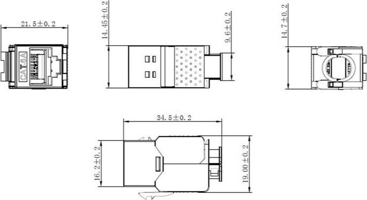 Immagine prodotto Goobay Modulo Keystone RJ45 CAT 6A, STP, linea sottile (Modulo Keystone)