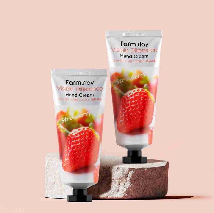 Immagine prodotto Farmstay Vissible Difference Crema Mani alla Fragola 100Ml (100 ml)