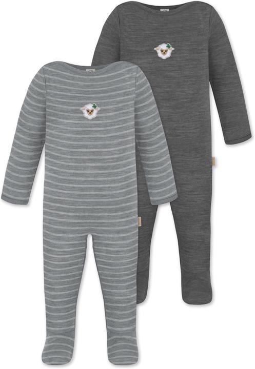 Normani 2er Pack MERINO Baby Merino Strampler „Levin" - 9413