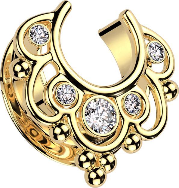 Immagine prodotto Star Piercing Fiori in sella placcati in oro con cristalli d'argento (Acciaio chirurgico 316L)