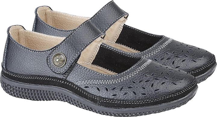 Immagine prodotto Boulevard Scarpe MaryJane estive con motivo a buchi e chiusura in velcro a vestibilità ampia (38)