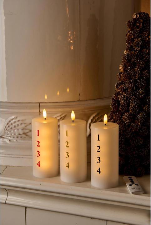 Actual product image Sirius LED Candle Silent Advent, Ø 7 x 15 cm, White (1 x)