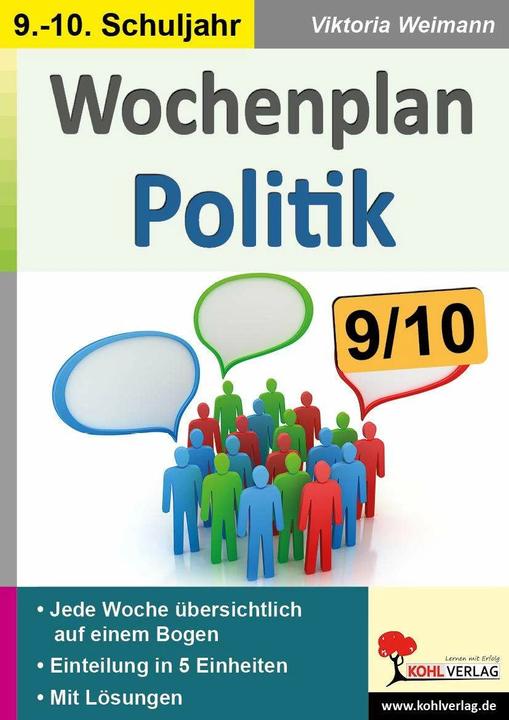 Produktbild Wochenplan Politik / Klasse 9-10 (Deutsch, Viktoria Weimann, 2021)