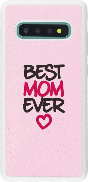 Image du produit PhoneLook Coque Silicone rigide blanc Mom 2023 best Mom ever pink (Samsung Galaxy S10+)