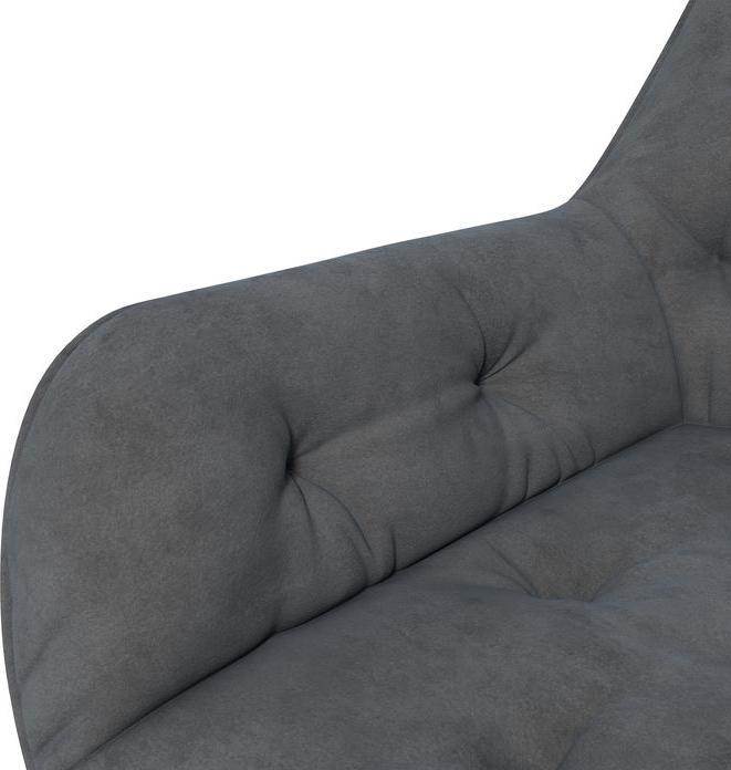 Immagine prodotto Swisshandel24 Sedia da ufficio con funzione dondolo, ergonomica, effetto velluto, grigio scuro