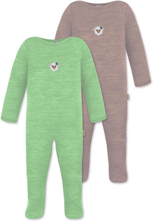 Normani 2er Pack MERINO Baby Merino Strampler „Levin" - 9413