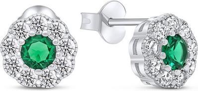 Image du produit Brilio Silver - Impressionnantes boucles d'oreilles en argent avec zircons Fleurs EA331WG