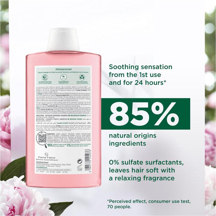 Produktbild Klorane Beruhigendes Shampoo mit BIO-Pfingstrose (400 ml, Flüssiges Shampoo)
