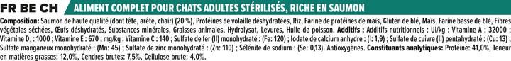 Valori nutrizionali e ingredienti Pro Plan Sterilizzato (Adulto, 1 pz., 10000 g)
