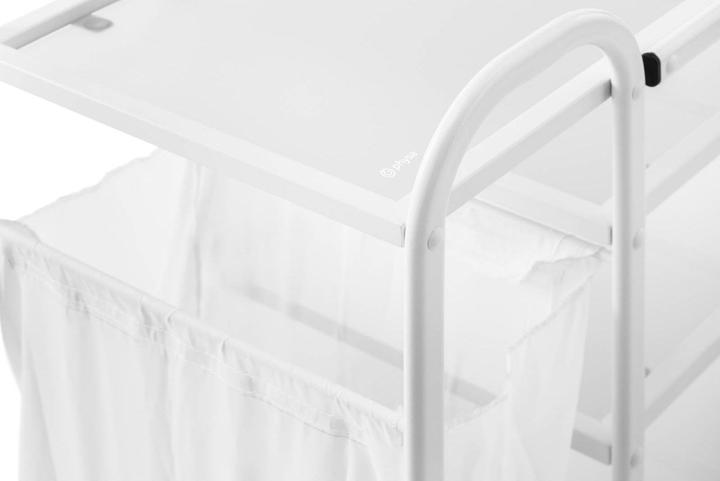 Immagine prodotto Physa Carrello per estetista con sacco portabiancheria 5 l - 4 ripiani in vetro