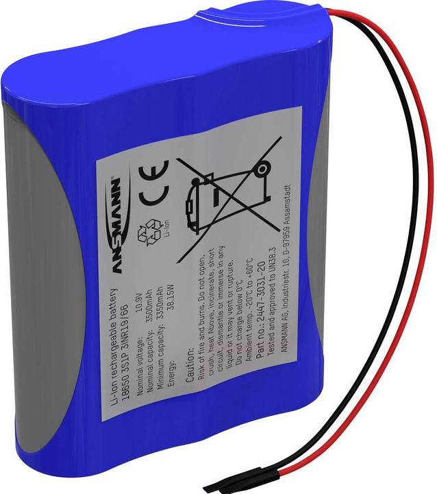 Immagine prodotto Ansmann Pacco batterie Li-Ion 3S1P (1 pz., 18650, 3500 mAh)