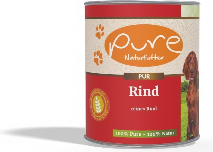 Image du produit Pure Naturfutter Menu pour chien Boîte de viande PUR boeuf (Adulte, 1 pcs, 800 g)