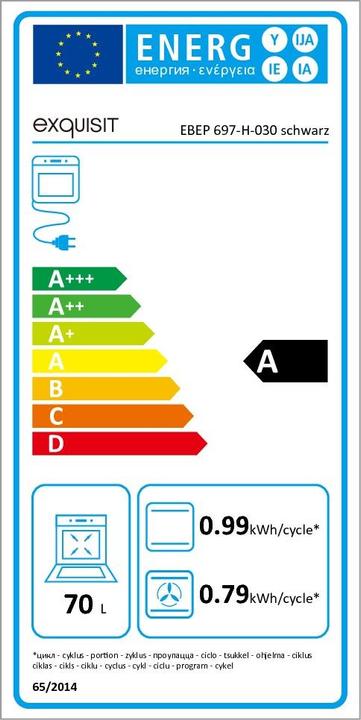 Label énergétique Exquisit Exqu EBEP697-H-030 A bk
