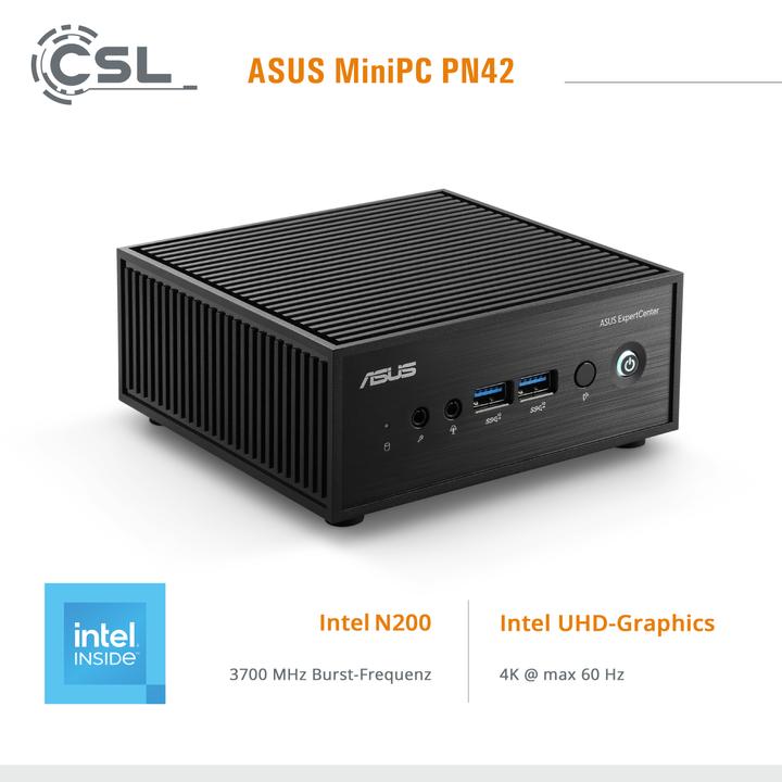 Image du produit CSL Mini PC ASUS PN42 N200 / 1000 Go M.2 SSD / 16 Go RAM / Win 11 Pro (Intel N200, 16 Go, 1000 Go, Intel UHD Graphics)