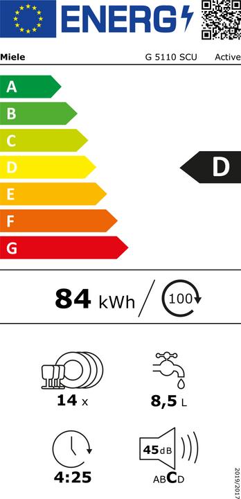 Label énergétique Miele G5110SCUACTIVE