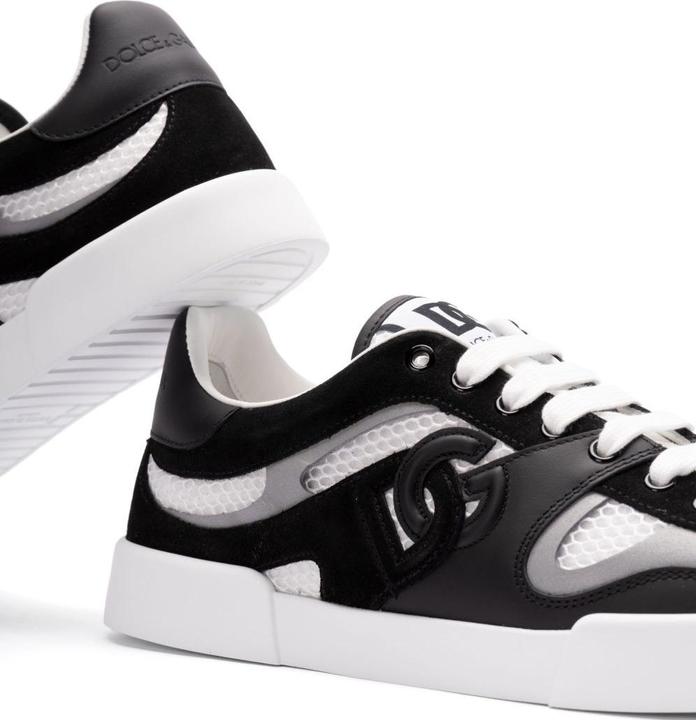 Produktbild Dolce & Gabbana portofino strobel light sneakers in leather and fabric color black and white (43)