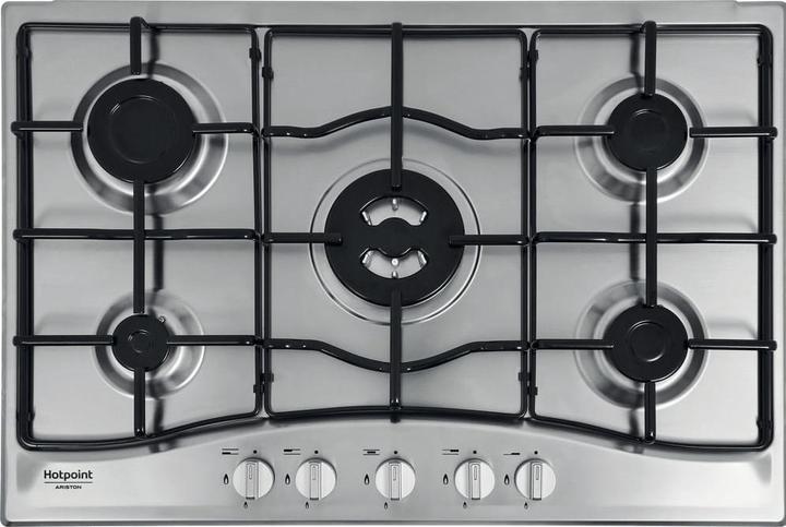 Actual product image Hotpoint PCN 752 T/IX/HAR Stainless steel Built-in hob 75 cm Gas 5 Cooker(s)