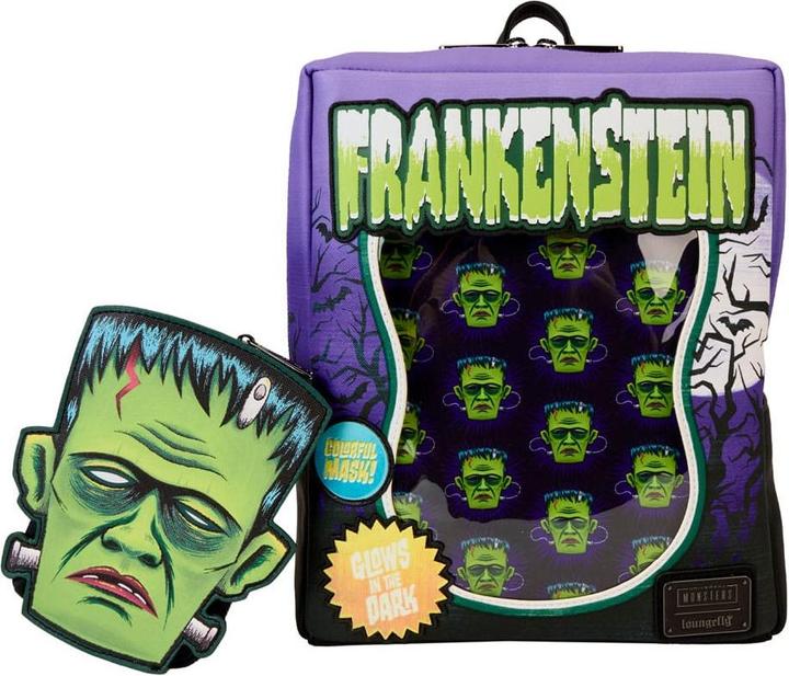 Produktbild Loungefly Universal Monsters by Mini-Rucksack Frankenstein Neon Mask