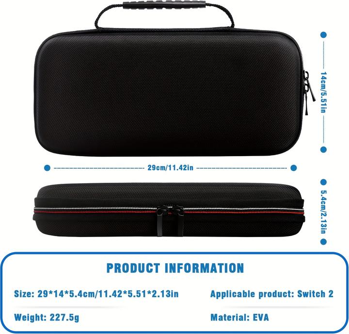 Image du produit PhoneLook Étui de transport rigide pour Nintendo Switch 2 (2025) avec poches en mesh et poignée (Switch 2)