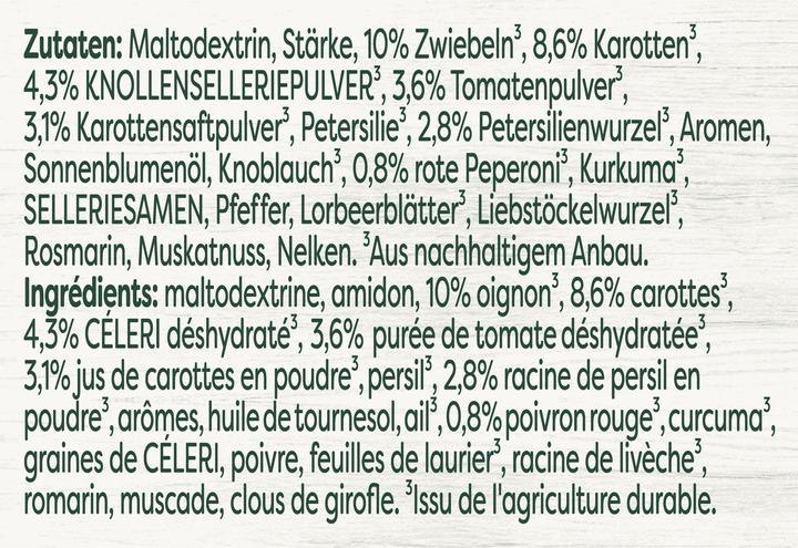 Valeurs nutritives et ingrédients Knorr Bouillon