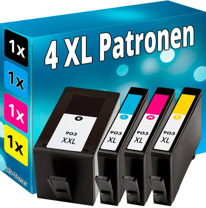 Actual product image Inkadoo Multipack compatible with HP 3HZ51AE / 903XL ink cartridge, contains 4 x ink cartridge