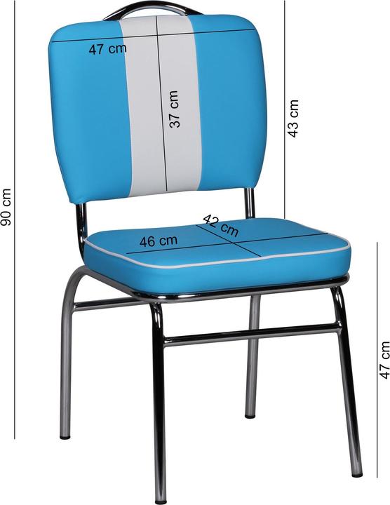 Produktbild FineBuy Stühle Kunstleder Blau
