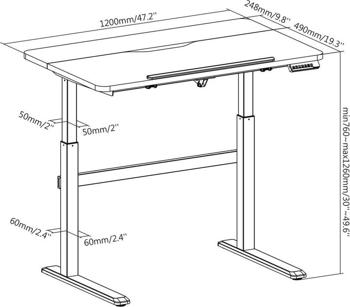 Actual product image Deltaco DELO-0100 (120 x 76 x 74 cm)