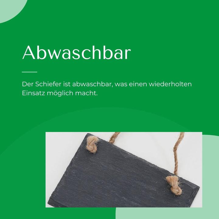 Produktbild Novaliv Schiefertafel zum Aufhängen mit Juteband Memotafel Kreidetafel Wandeko (1, 8 cm Tafel) (Wandtafel, 12 x 8 cm)
