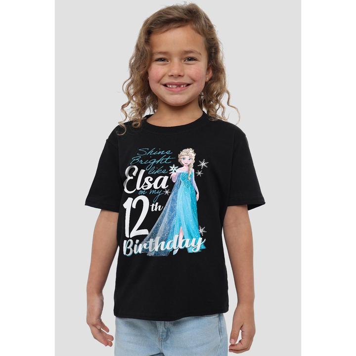 Actual product image Disney Frozen Childrens/Kids Bright Like Elsa 12th Birthday T-Shirt (128)