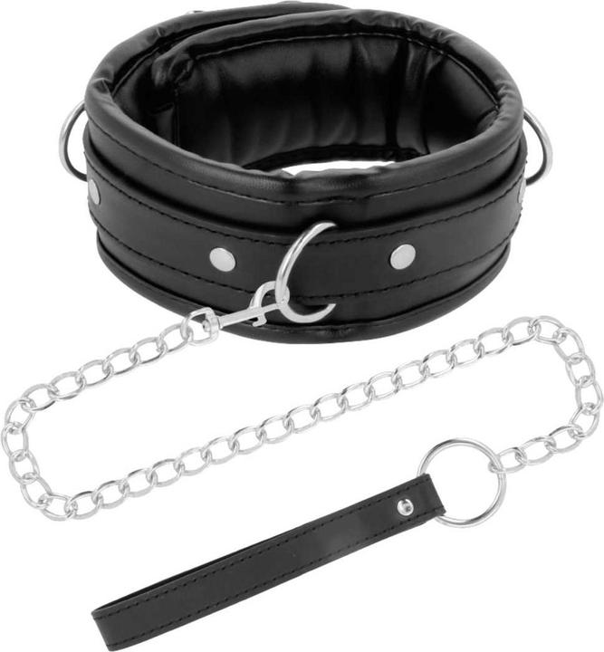 Produktbild Darkness Black Soft Collar With Leash Leather