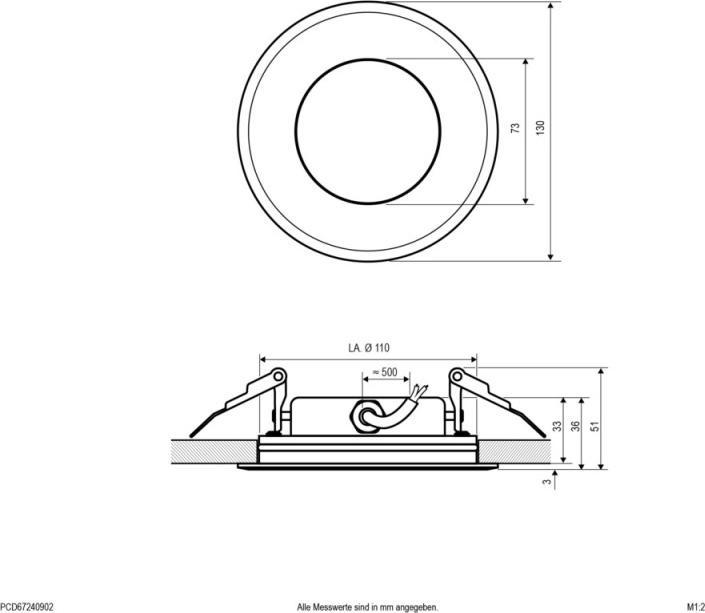 Immagine prodotto EVN-Lichttechnik Apparecchio da incasso a soffitto a LED (1081 lm, IP67)