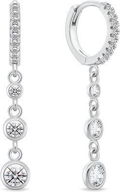 Brilio Silver - Sparkling silver earrings with clear zircons EA869W (Silber)