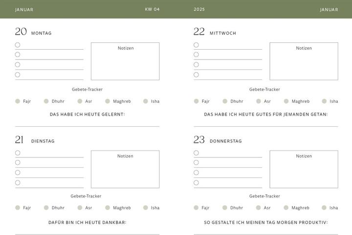 Nährwerte und Zutaten Salam! Jahreskalender 2025 (21 x 14.8 cm, Deutsch)