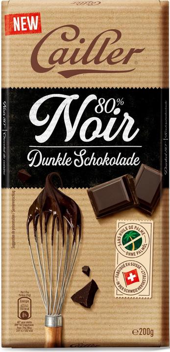 Image du produit Cailler Dessert Tablette Chocolat Noir 80% (200 g)