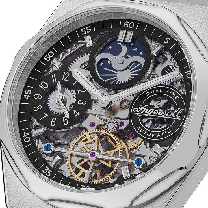 Actual product image Ingersoll 1892 Ingersoll I12903 The Broadway Dual Time Automatic Mens Watch 43mm 5ATM (Analogue wristwatch, 43 mm)