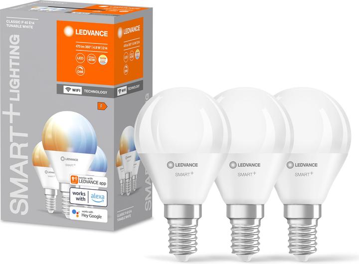 Actual product image Ledvance Smart+ Wifi Mini Bulb (E14, 4.90 W, 470 lm, 3 x, F)
