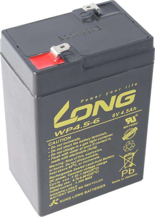 Kung Long Akku WP4.5-6 mit Faston 4,8mm Steckkontakt (6 V, 4.50 Ah)