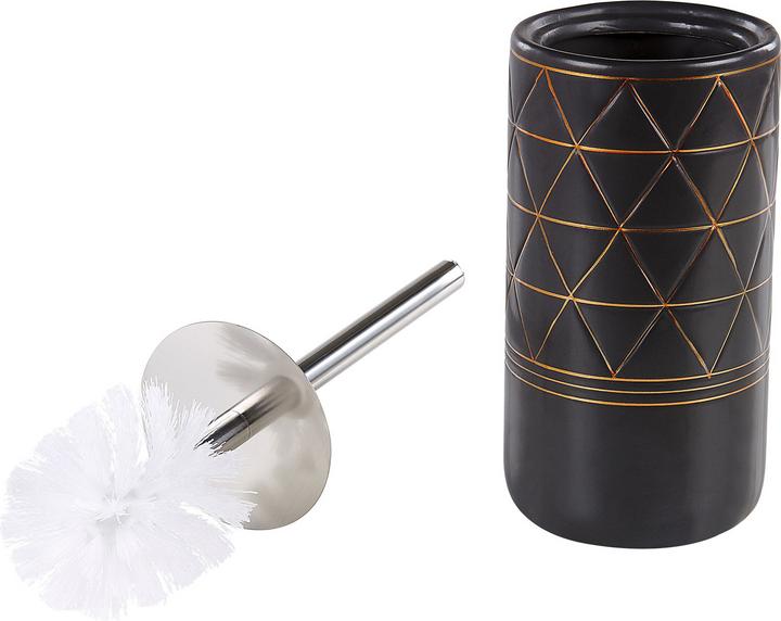 Produktbild Beliani Badezimmer Set 5-teilig Keramik schwarz / gold LANCO