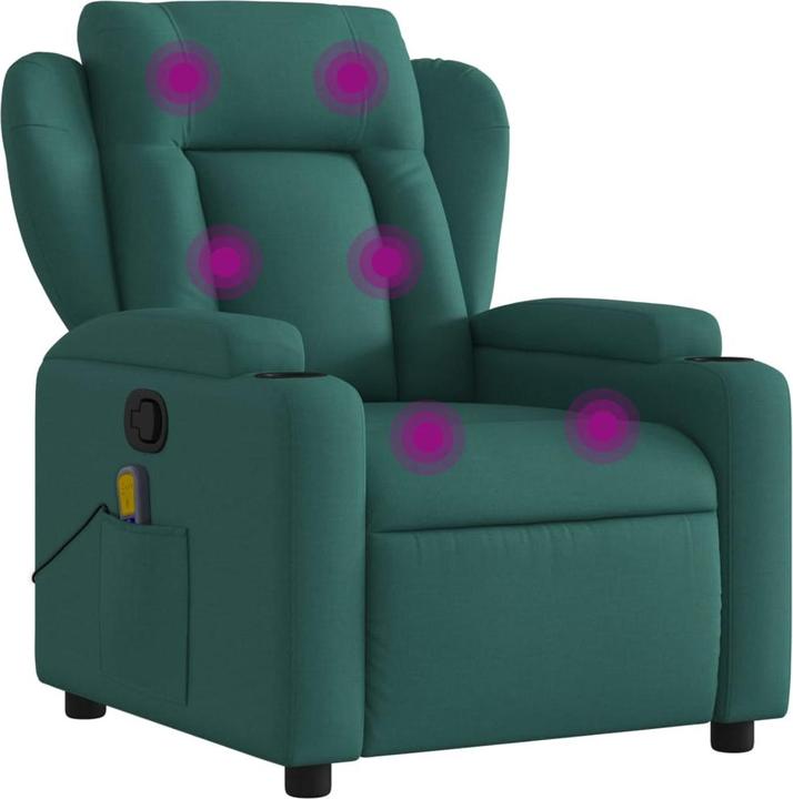 Image du produit VidaXL Fauteuil de massage vert foncé Tissu,Couleur : vert foncé,Matériaux