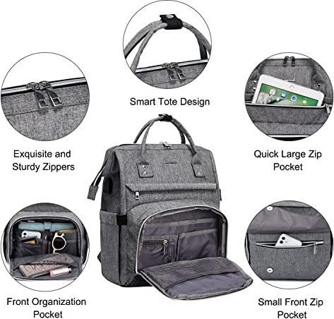 Image du produit Only-Bags.Store Sac à dos, sac à dos étanche pour ordinateur portable 15,6 pouces Sac à dos scolaire avec USB